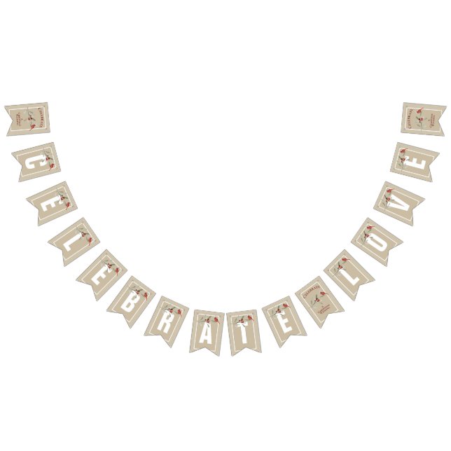 Simple Winters with Cardinal | Celebrate Love Bunting Flags (All)