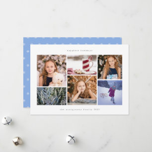 Simple Wintry Snowflake Joyeux Carte photo de vaca