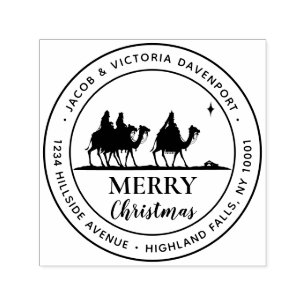 Simple Wise Men Nativity Christmas Return Address Self-inking Stamp