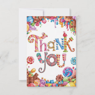 Simple Wishes Candyland thank you card