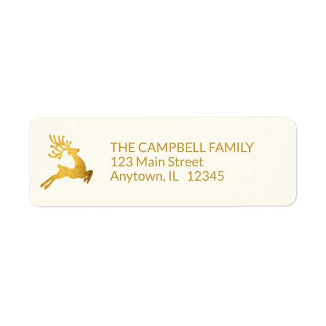 Simple Wishes • Gold Reindeer Return Address (Front)