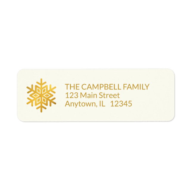 Simple Wishes • Gold Snowflake Return Address (Front)