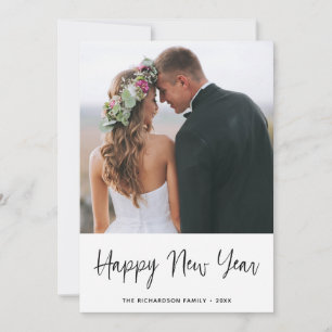 Simple Wishes   Photo Happy New Year Holiday Card