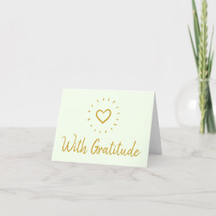Simple With Gratitude Heart Typography Thank You Card