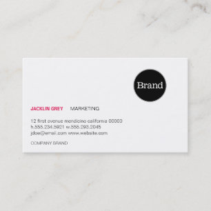 Simple with Logo (hot pink) Business Card