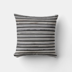 Simple Wood Stripe Fence Pattern Throw Pillow