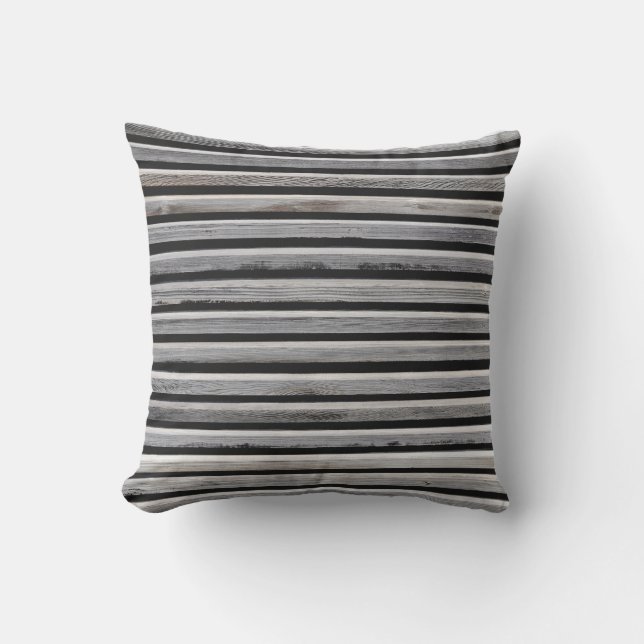 Simple Wood Stripe Fence Pattern Throw Pillow (Front)