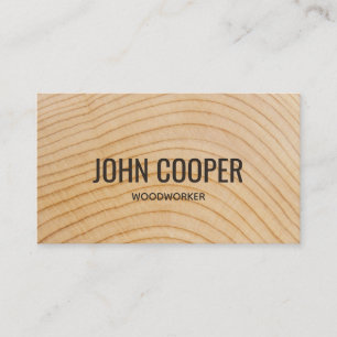 Simple Wooden Carpenter Construction Business Card