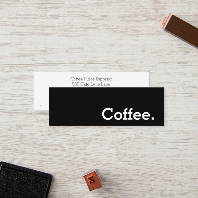 Simple Word Dark Loyalty Coffee Punch-Card (Front/Back In Situ)