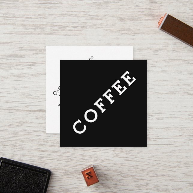 Simple Word Dark Loyalty Coffee Punch-Card Angle Card (Front/Back In Situ)