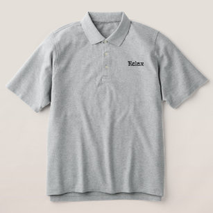 Simple Word Design Grey Collar Adult Unisex Shirt 