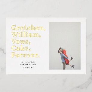 Simple Word List Save the Date Photo Card