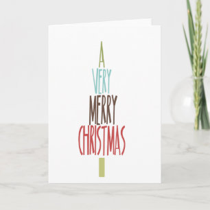 simple words christmas tree cards