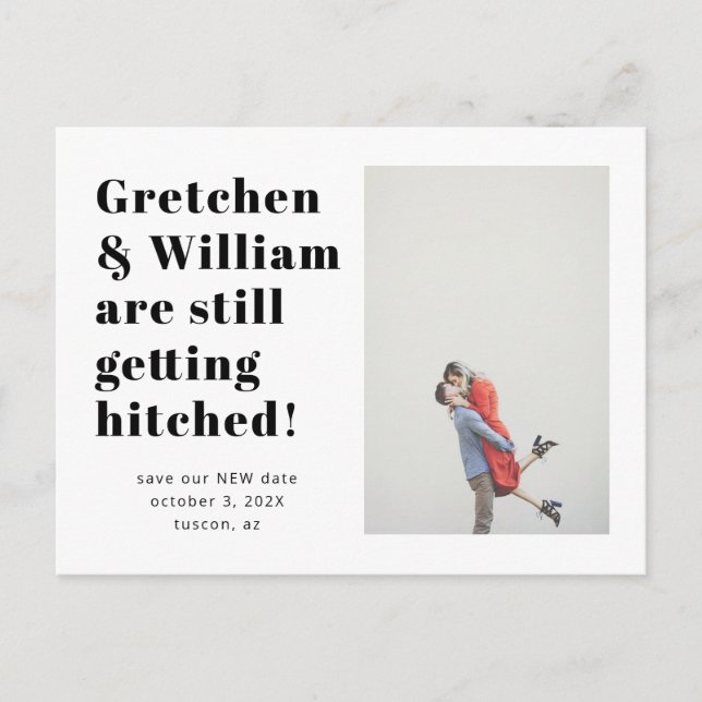 Simple Words Save the Date Photo Postcard (Front)