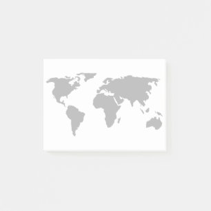 Simple World Map Design Post-it Notes