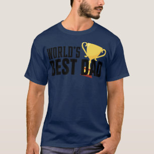 Simple Worlds Best Dad Typography with Trophy T-Shirt