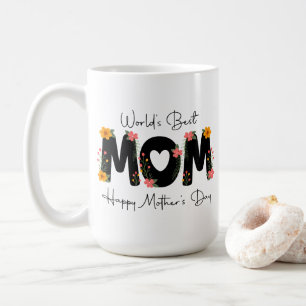 Simple World's Best Mom Mother's Day Calligraphy Coffee Mug