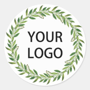 Simple Wreath Logo Winter Theme Classic Round Sticker