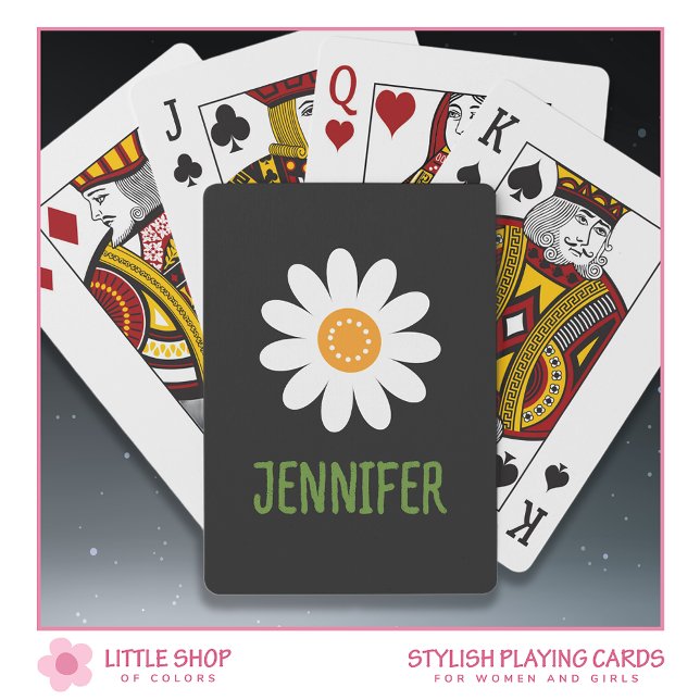 Simple Yellow and White Daisy Customizable Playing Cards (Creator Uploaded)