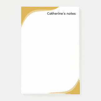 Simple yellow & black waves customizable post-it notes