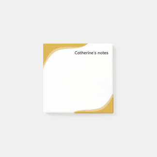 Simple yellow & black waves customizable post-it notes