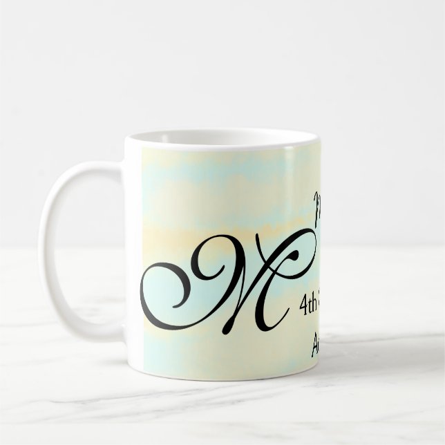 simple yellow blue watercolor teacher appreciation coffee mug (Left)