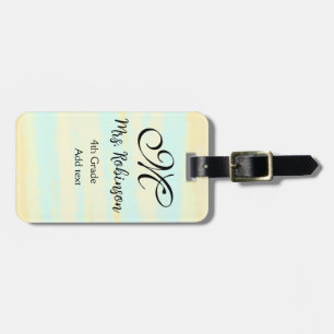 simple yellow blue watercolor teacher appreciation luggage tag