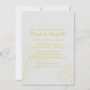 Simple Yellow Bridal Shower Invitations