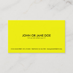simple yellow business card