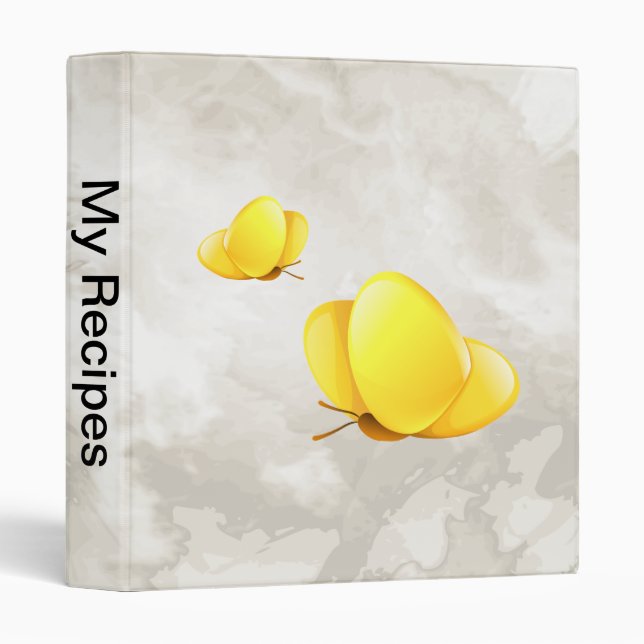 Simple Yellow Butterflies Binder (Front/Spine)