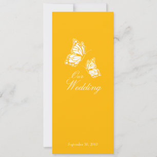 Simple Yellow Butterflies Wedding Announcement 2