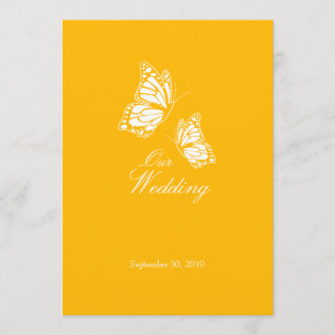 Simple Yellow Butterflies Wedding Announcement 2