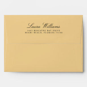 Simple Yellow Cabana Stripes and Return Address Envelope