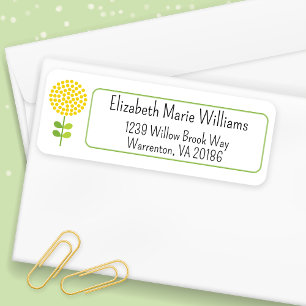 Simple Yellow Floral Return Address