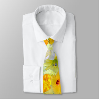 Simple Yellow Floral Wedding Groomsmen Collection Tie