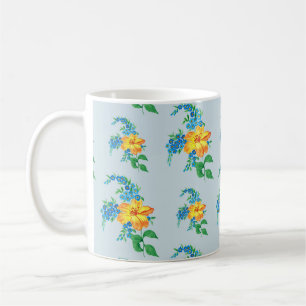 Simple Yellow Flower Pattern Coffee Mug
