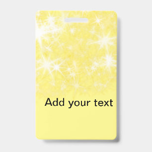 Simple yellow glitter sparkle stars add your text badge