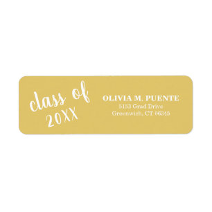 Simple Yellow Gold Graduation Return Address