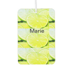 Simple yellow green lemon add name minimal custom  air freshener