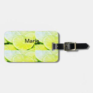 Simple yellow green lemon add name minimal custom luggage tag