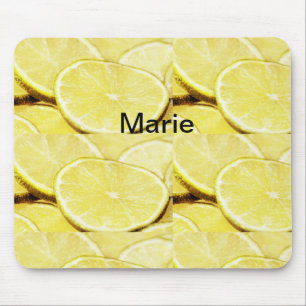 Simple yellow green lemon add name minimal custom  mouse pad