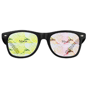 Simple yellow green lemon add name minimal custom  retro sunglasses