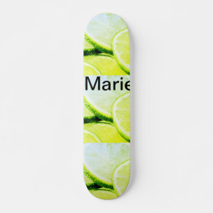 Simple yellow green lemon add name minimal custom skateboard