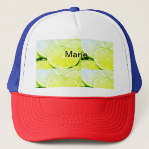 Simple yellow green lemon add name minimal custom trucker hat