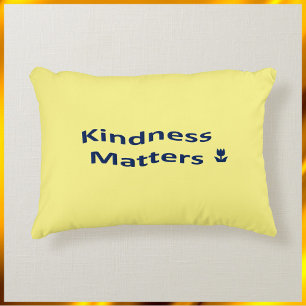 Simple Yellow Kindness Matters Accent Pillow