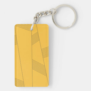 Simple, yellow, modern abstract graphic design keychain