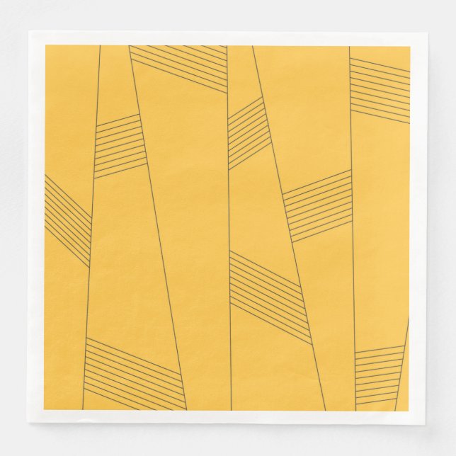 Simple, yellow, modern abstract graphic design napkin (Front)
