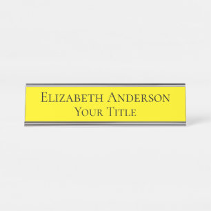 Simple Yellow Name Plate