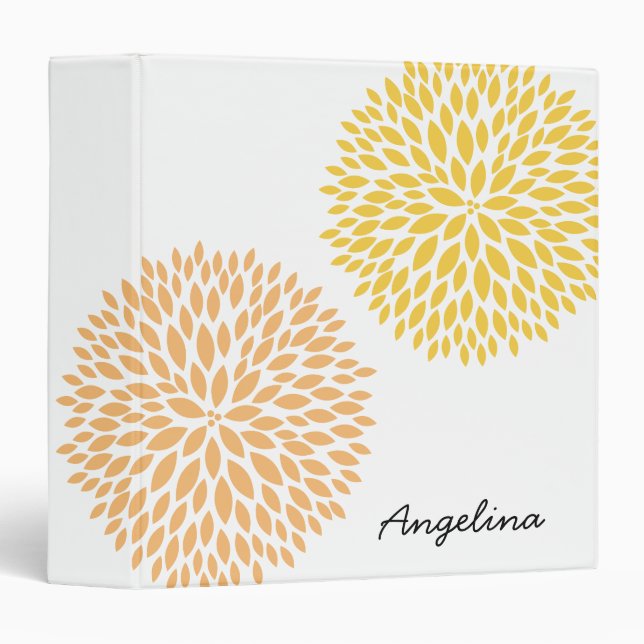 Simple Yellow Peach Flowers Binder (Front/Spine)
