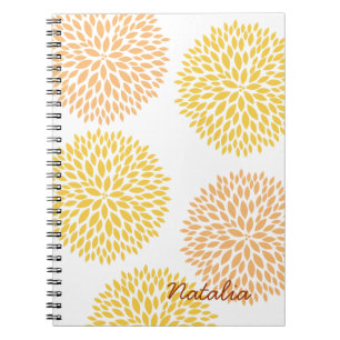 Simple Yellow Peach Flowers Notebook